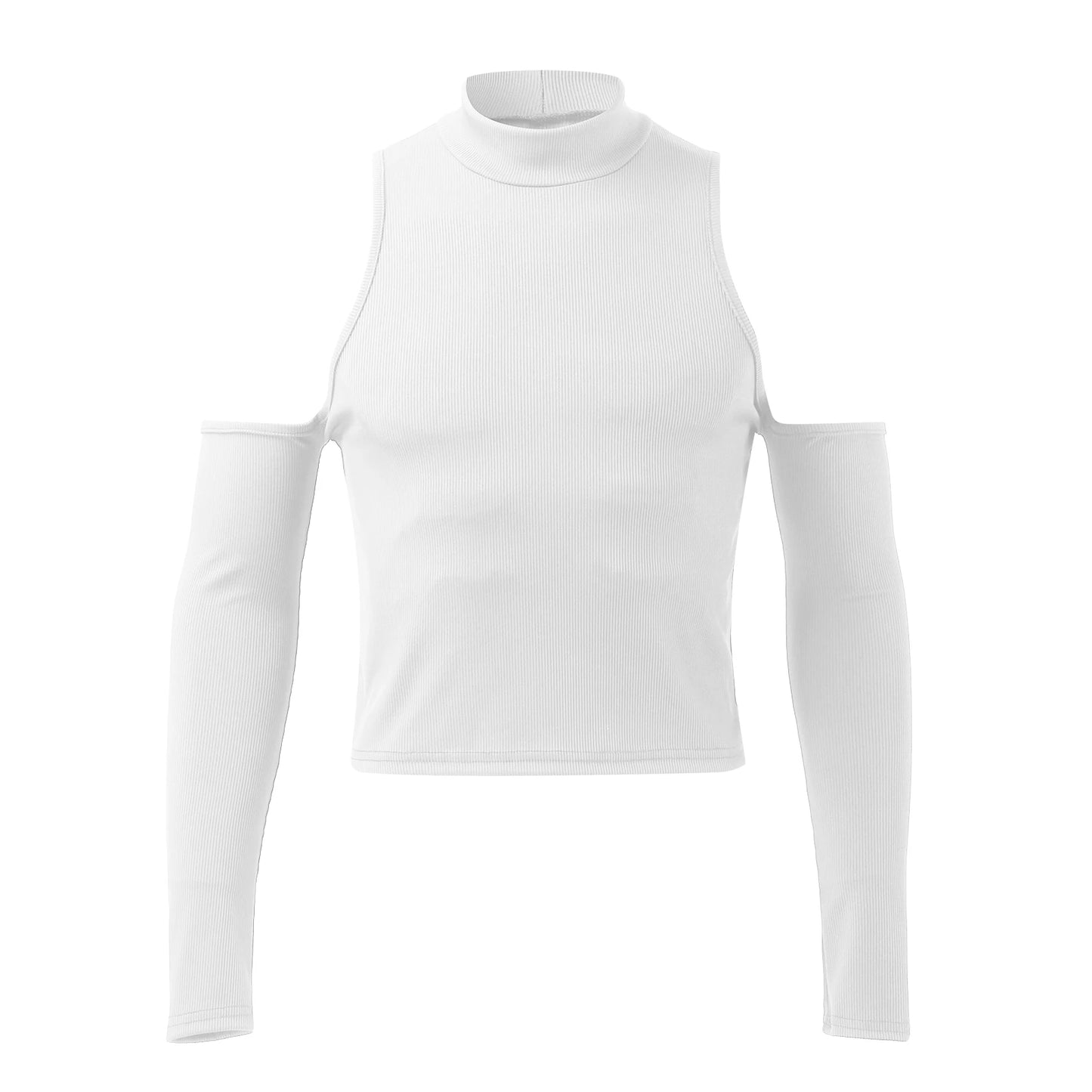2023 Men Hollow Out Long Sleeve T Shirt Casual Turtleneck Sweatshirt Streetwear Sexy Crop Off Shoulder Tops Summer
